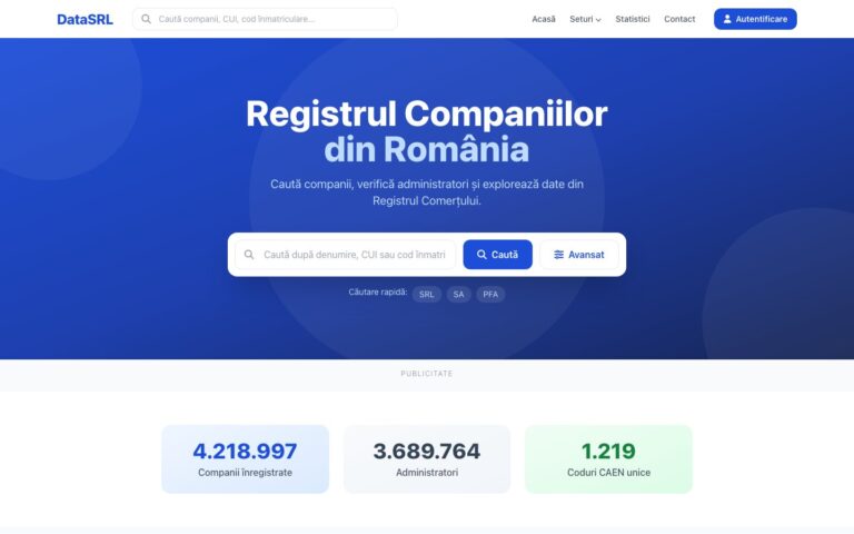 DataSRL – Registrul Companiilor din România