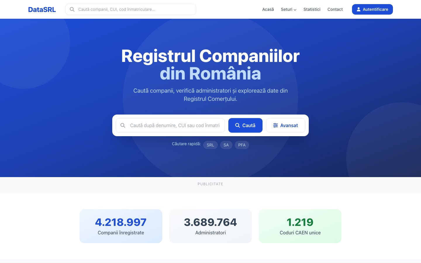 DataSRL – Registrul Companiilor din România