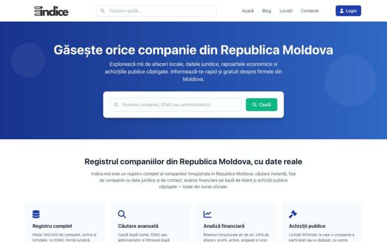 Indice.md – Găsește orice companie din Republica Moldova
